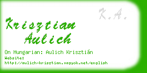 krisztian aulich business card